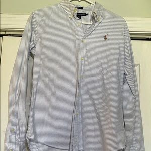 Blue and white striped Ralph Lauren Button down